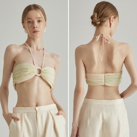 Silk Maison Melon Peach Silk Bandeau - Picture 1 of 6